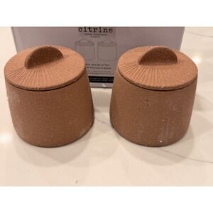 Magenta Citrine Canyon Collection Spice Jars Set of Two Terra Cotta